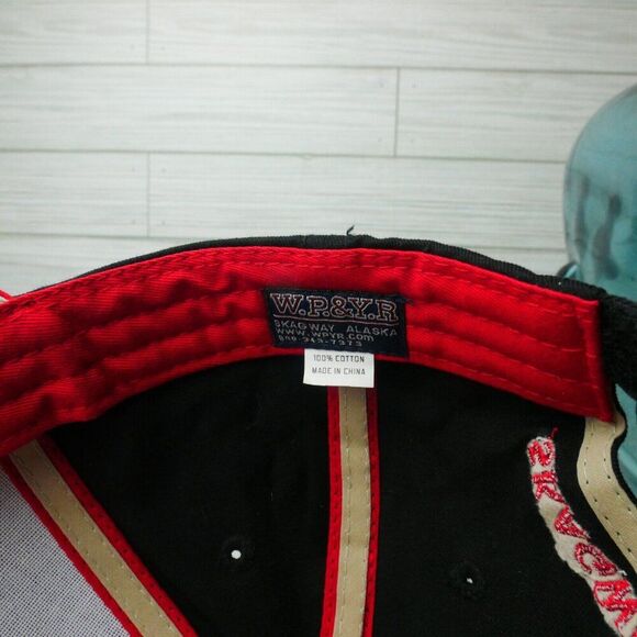 White Pass Yukon Route Skagway Alaska Adjustable Cotton Black Ball Cap Hat 2009 - Picture 7 of 8